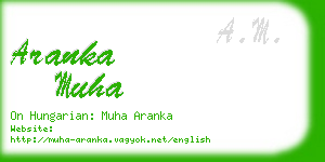 aranka muha business card